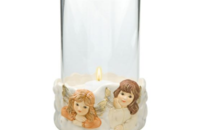 Goebel Glaswindlicht Engel 2014 "Verträumt bei Kerzenschein" champagne