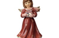 Goebel Engel 2012 "mit Schneeflocke" und Melodie Schneeflöckchen, bordeaux