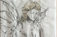 Weisse Servietten mit Engel "Like an angel"