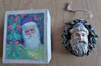 Weihnachtskranz mit St. Niklaus Kopf im Antik Stil zum Aufhängen