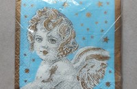Kleine, blaue Servietten mit Engel