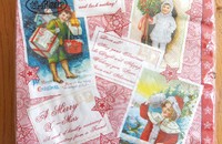 Servietten retro Kinder an Weihnachten