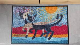 Rosina Wachtmeister tapis paillasson chats "In due sulla riva"