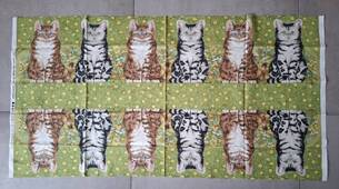 Tissus chats pour coussin long