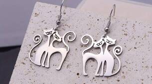 Boucles d'oreilles chats amoureux 
